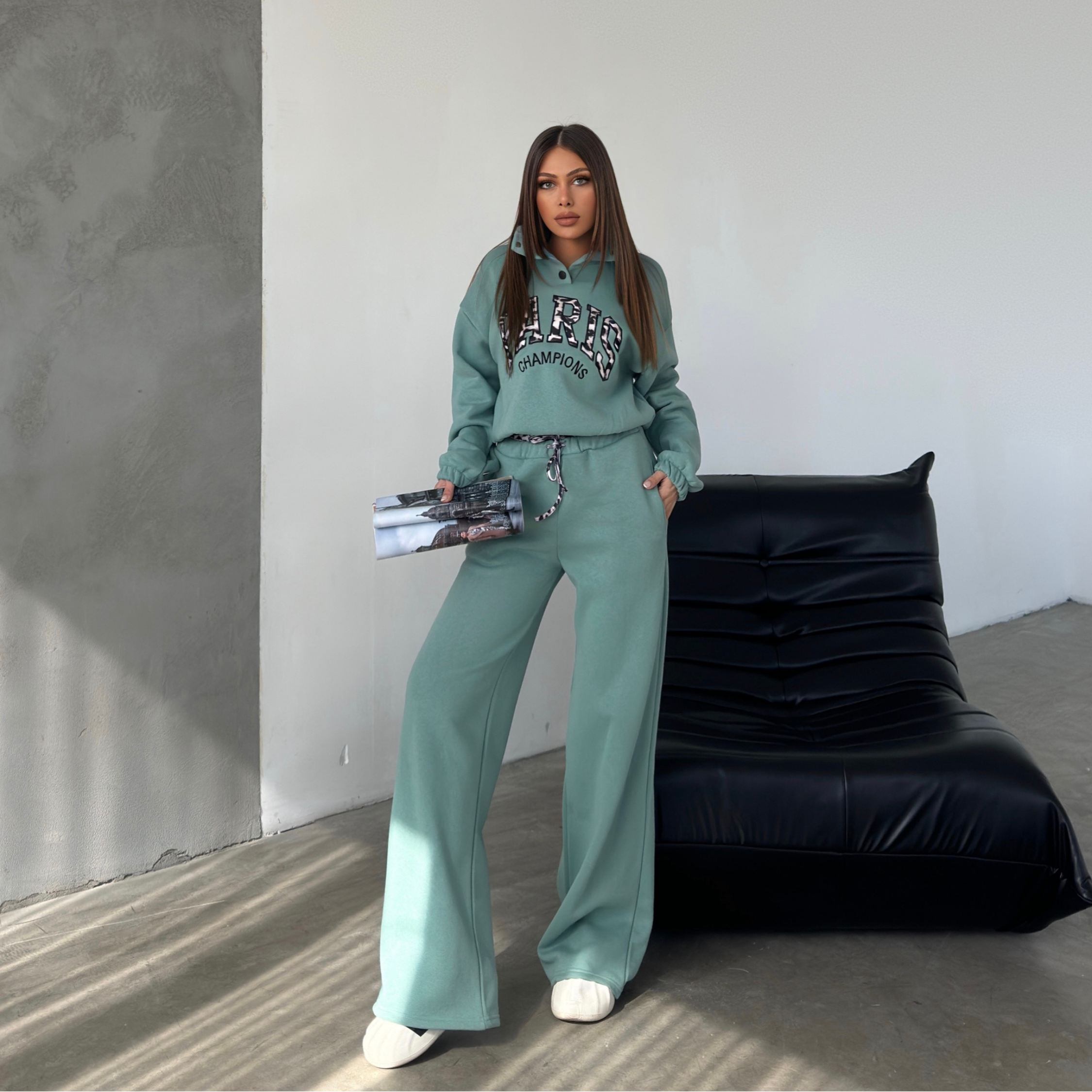 Спортен сет с леопардов десен